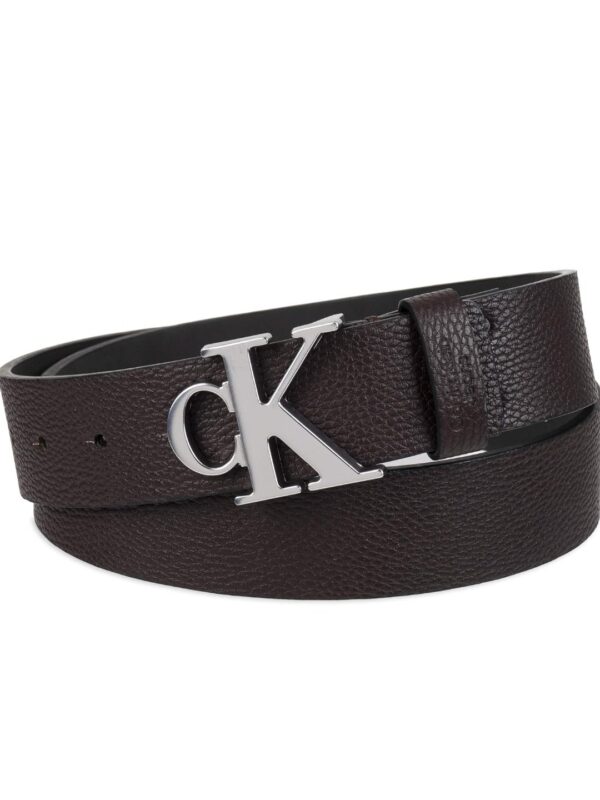 Calvin Klein Men's CK Monogram Cut Out Buckle Belt