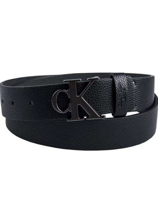 Calvin Klein Men's Casual CK Monogram Cut Out Buckle Belt