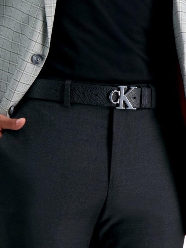 Calvin Klein Men's Casual CK Monogram Cut Out Buckle Belt - Image 4
