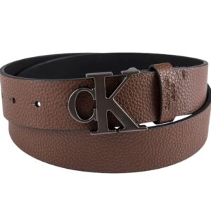 Calvin Klein Men's Casual CK Monogram Cut Out Buckle Belt
