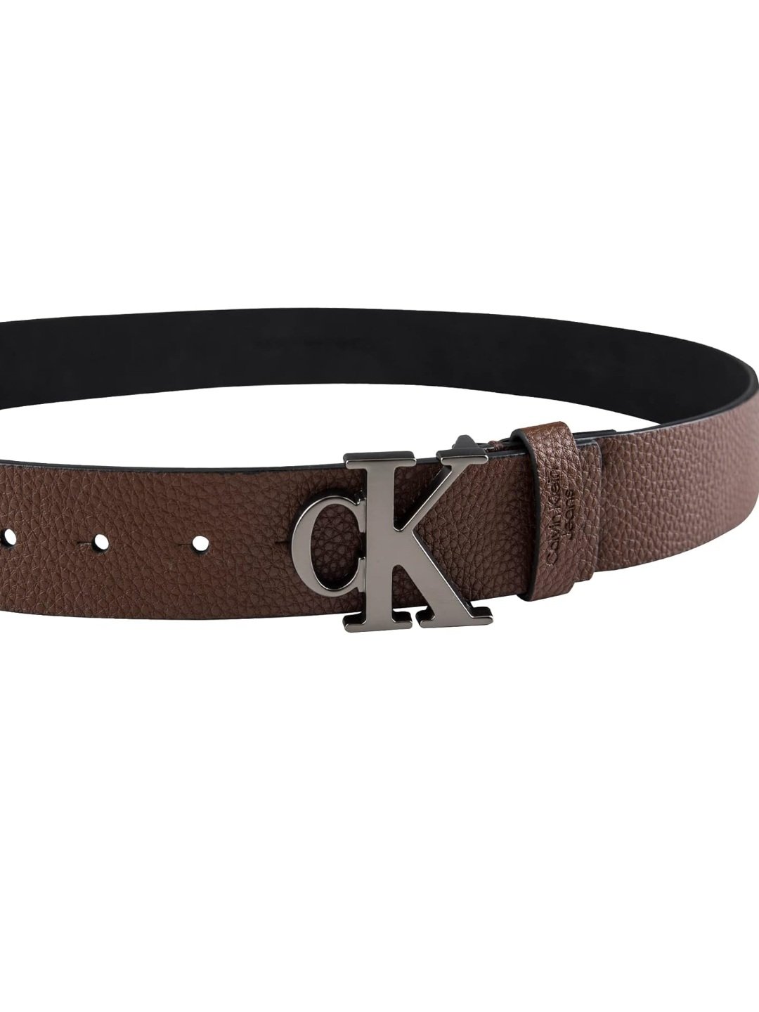 Calvin Klein Men's Casual CK Monogram Cut Out Buckle Belt - Image 3