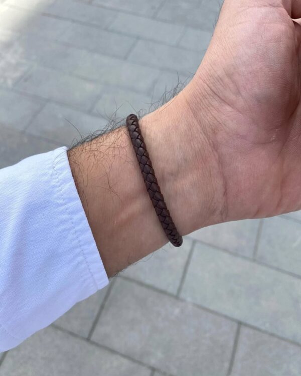 Tommy Hilfiger Jewelry Men Stainless Steel & Brown Leather Bracelet 2790295 - Image 2