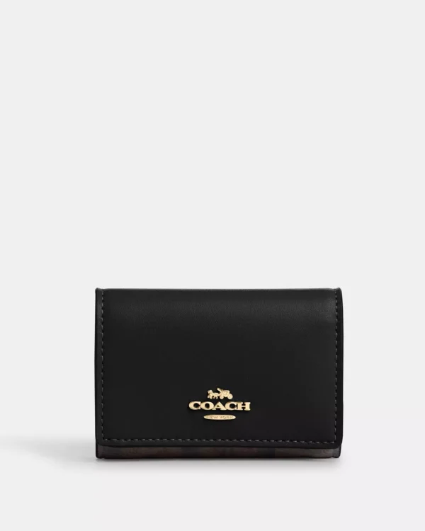 Coach Micro Wallet In Signature Canvass