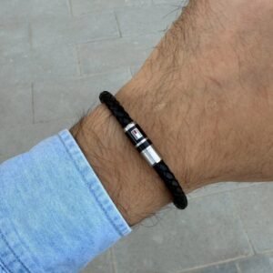 Tommy Hilfiger Men's Jewelry Braided Leather Bracelet