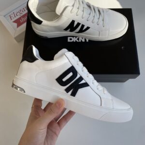DKNY Women Abeni Rhinestone Log Casual Shoes, White