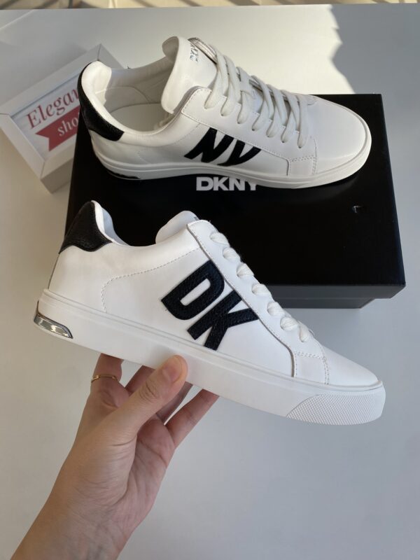 DKNY Women Abeni Rhinestone Log Casual Shoes, White