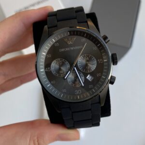Emporio Armani Sportivo Men's Black Dial Stainless Steel Band Watch - AR5889