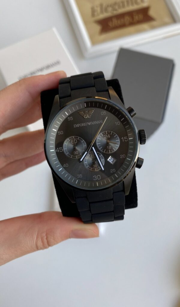 Emporio Armani Sportivo Men's Black Dial Stainless Steel Band Watch - AR5889