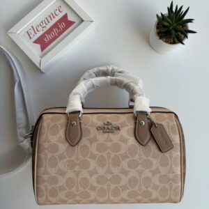 Coach Rowan Satchel Bag In Blocked Signature